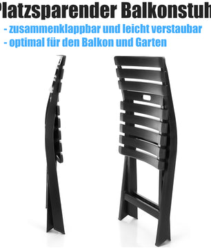 BigDean Gartenstuhl klappbar aus wetterfestem & robustem Kunststoff in Anthrazit – Klappstuhl 5