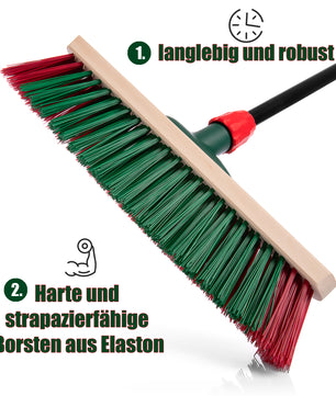 BigDean Straßenbesen mit Teleskopstiel 40 cm Breite PVC Borsten für effiziente Reinigung 4