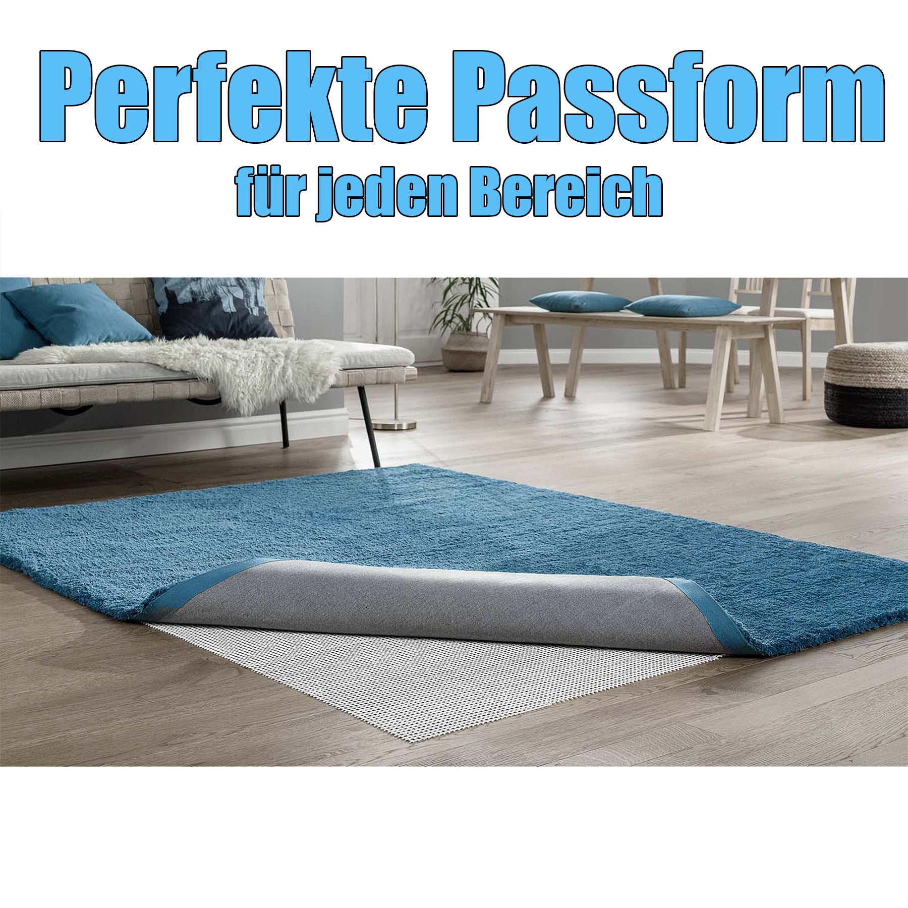 Teppich Antirutschunterlage 60x120 cm individuell zuschneidbar – Antirutschmatte 6