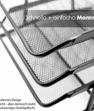 BigDean Dokumentenablage ausziehbar schwarz Metall – zuverlässiger Schreibtisch Organizer  5