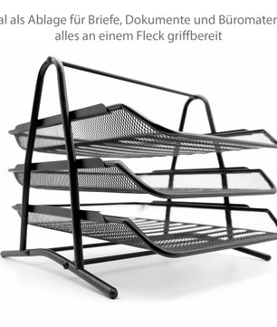 BigDean Dokumentenablage ausziehbar schwarz Metall – zuverlässiger Schreibtisch Organizer  6