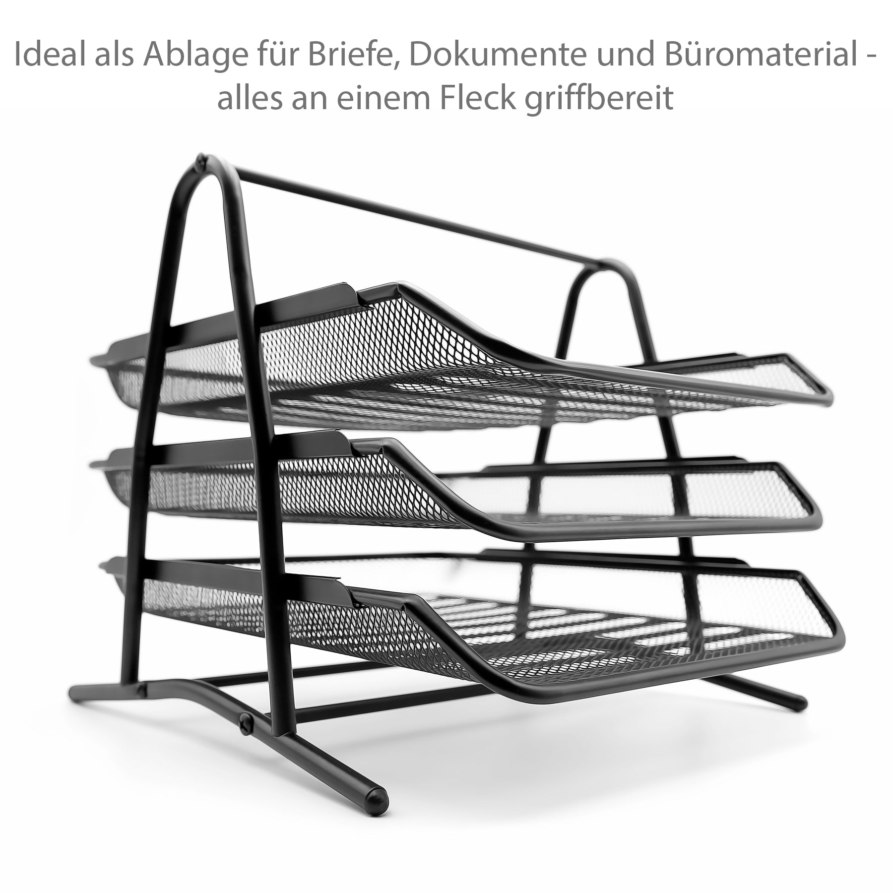 BigDean Dokumentenablage ausziehbar schwarz Metall – zuverlässiger Schreibtisch Organizer  6