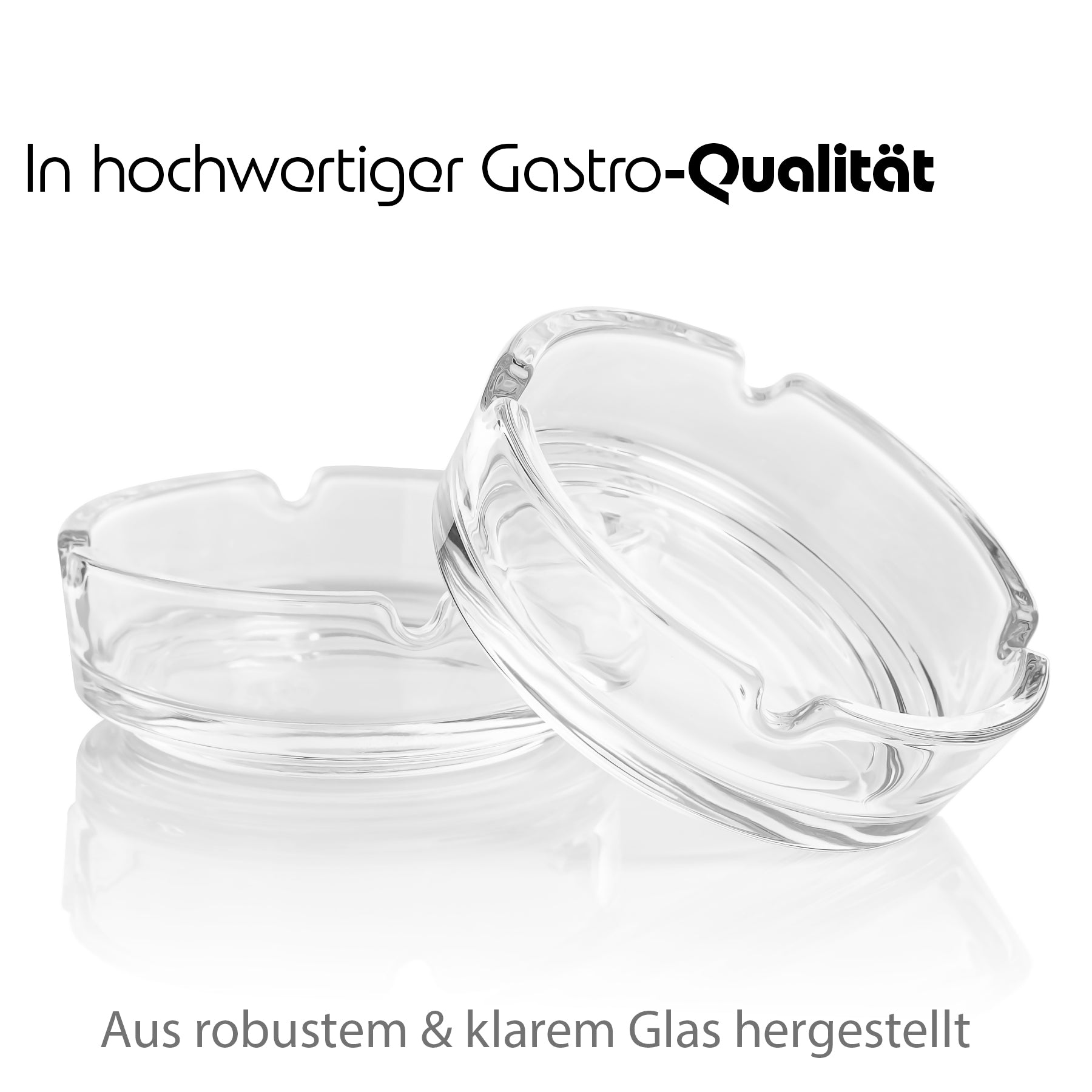 12 Stück Aschenbecher Glas spülmaschinengeeignet – stabiler Aschenbecher für Haushalt + Gastronomie 2