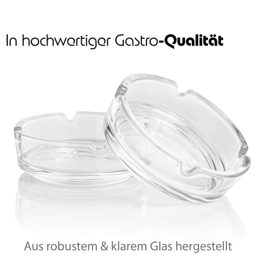 12 Stück Aschenbecher Glas spülmaschinengeeignet – stabiler Aschenbecher für Haushalt + Gastronomie 2