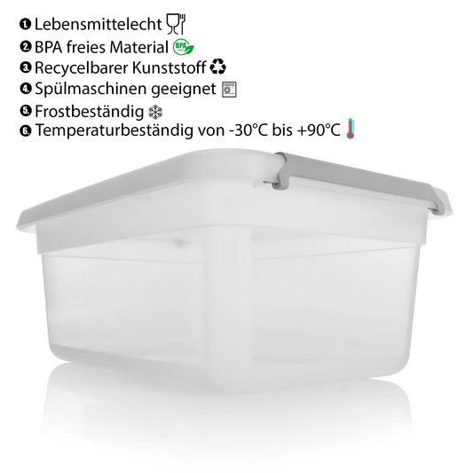 BigDean 3 Stück 12,5 L Aufbewahrungsbox mit Deckel transparent BPA- frei & lebensmittelecht 2