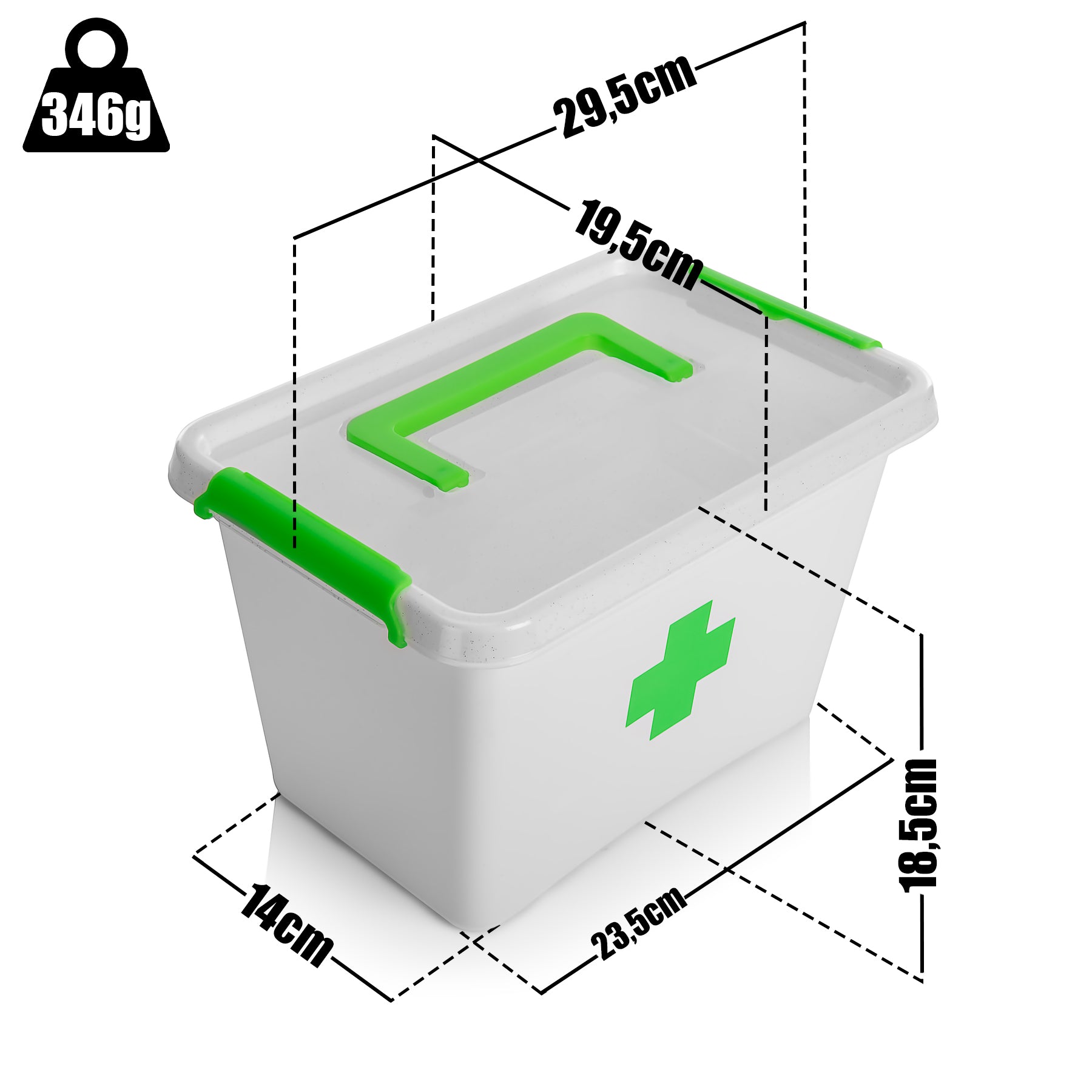 BigDean 2 Stück Medizinbox 6,5 L aus BPA-freiem & lebensmittelechtem Kunststoff – Medikamentenbox für Salben, Tabletten und Verbände – Koffer Organizer Made in Europe 3