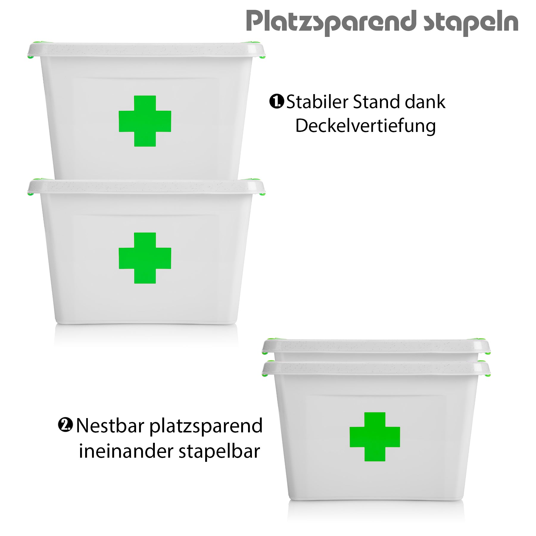 BigDean 2 Stück Medizinbox 6,5 L aus BPA-freiem & lebensmittelechtem Kunststoff – Medikamentenbox für Salben, Tabletten und Verbände – Koffer Organizer Made in Europe 5