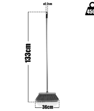BigDean 2 Stück Straßenbesen mit Teleskopstiel 120 cm PVC Borsten für effiziente Reinigung 3