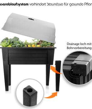BigDean Hochbeet aus wetterfestem & robustem Kunststoff – Hochbeet für Garten und Balkon geeignet 4