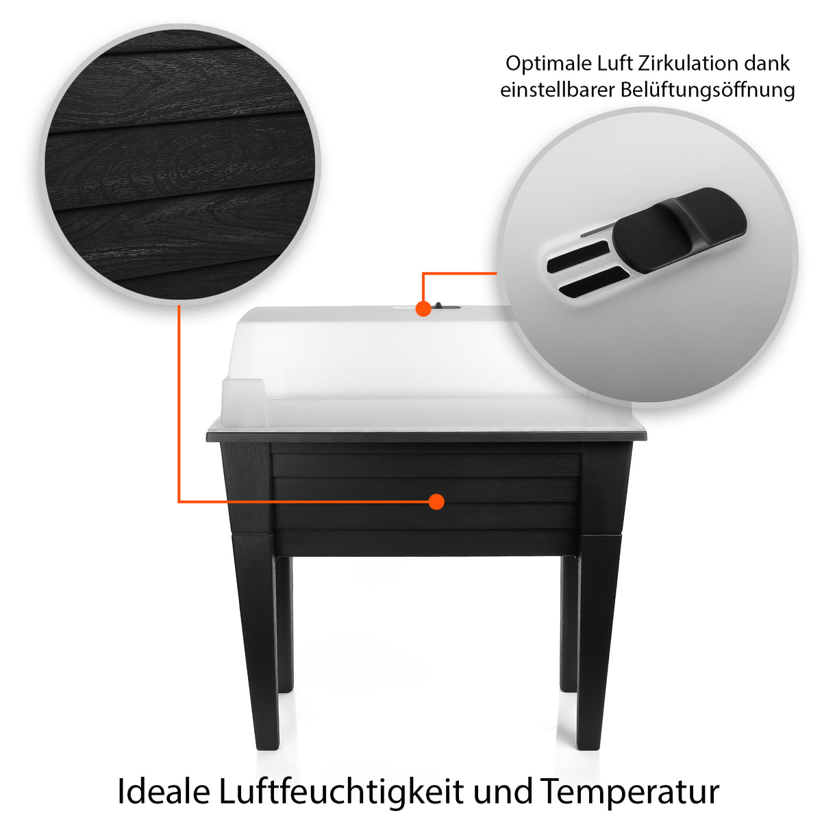 BigDean Hochbeet aus wetterfestem & robustem Kunststoff – Hochbeet für Garten und Balkon geeignet – Kräuterbeet Made in Europe image 5
