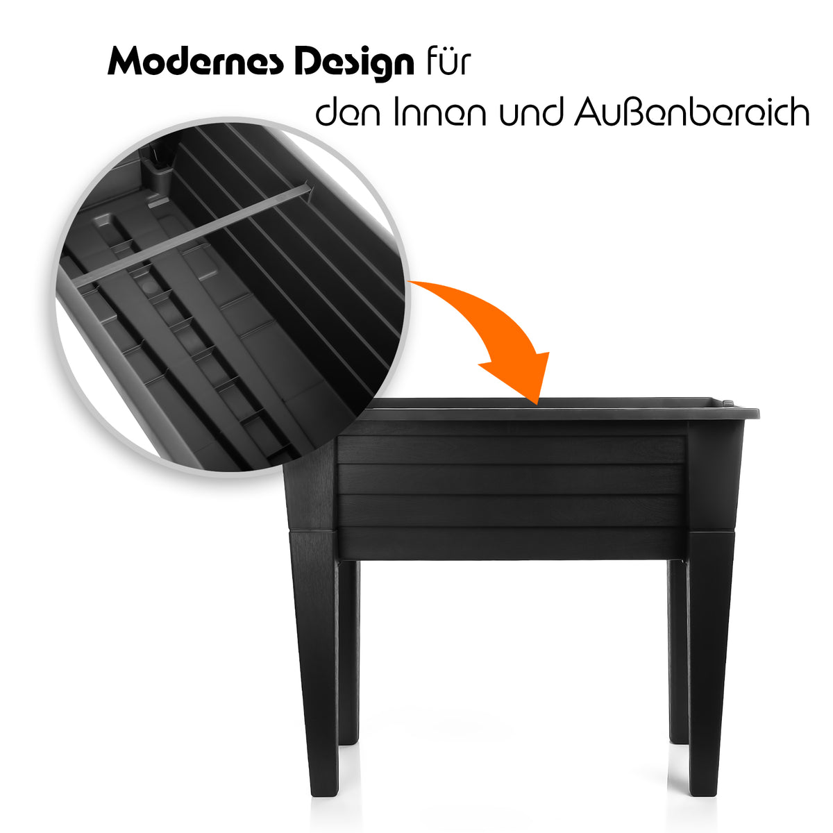BigDean Hochbeet aus wetterfestem & robustem Kunststoff – Hochbeet für Garten und Balkon geeignet – Kräuterbeet Made in Europe image 6