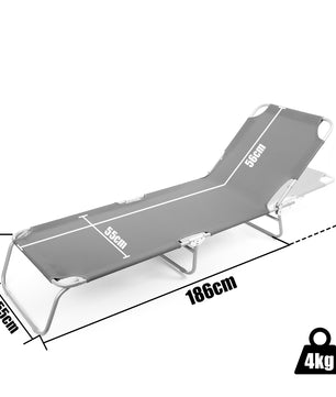 Sonnenliege klappbar 150 kg belastbar mit 4-fach verstellbarer Rückenlehne – hochwertige Gartenliege 3