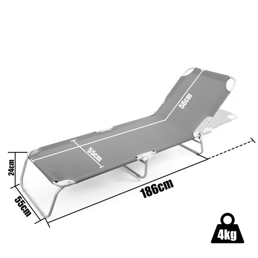 Sonnenliege klappbar 150 kg belastbar mit 4-fach verstellbarer Rückenlehne – hochwertige Gartenliege 3