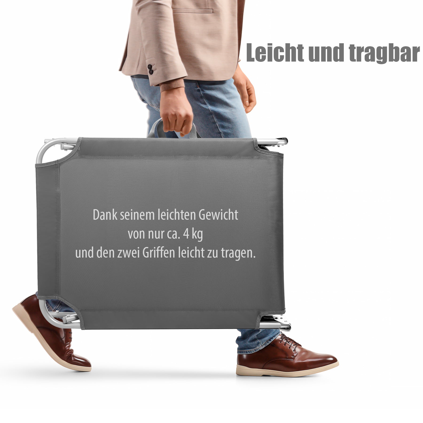 Sonnenliege klappbar 150 kg belastbar mit 4-fach verstellbarer Rückenlehne – hochwertige Gartenliege 6