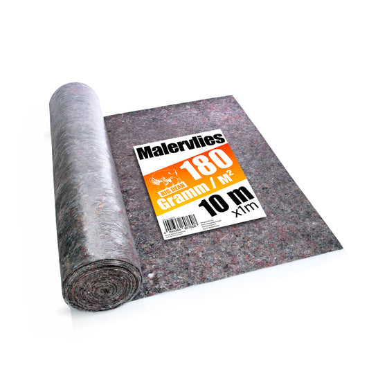 BigDean Premium Malervlies 180g/m² 10m Rolle mit Durchsickerungsschutz – Abdeckvlies wiederverwendbar für Malerbedarf & Heimwerker 
