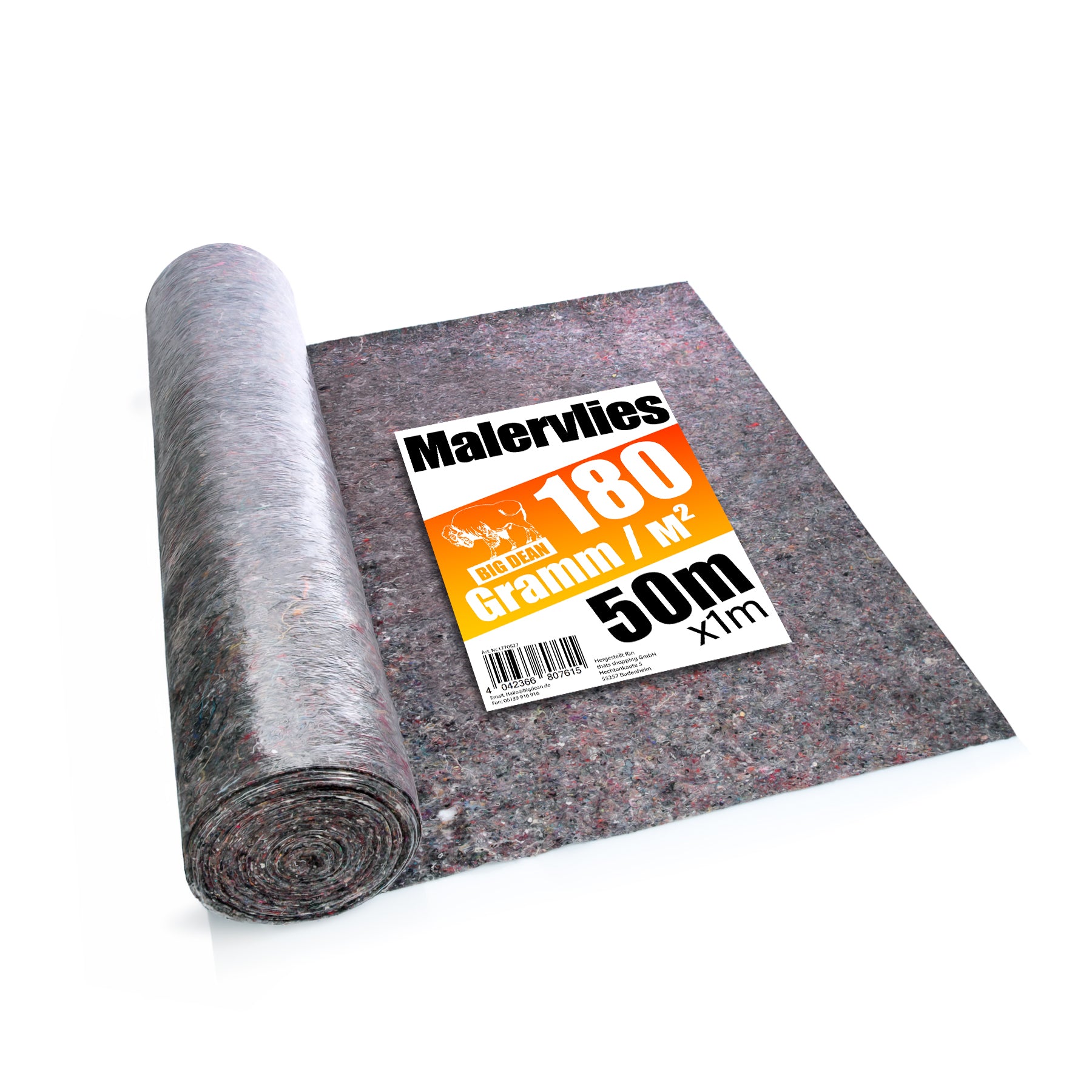 BigDean Premium Malervlies 180g/m² 50m Rolle mit Durchsickerungsschutz – Abdeckvlies 1