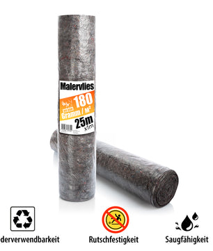 Premium Malervlies 180g/m² 25m Rolle mit Durchsickerungsschutz – Abdeckvlies 2