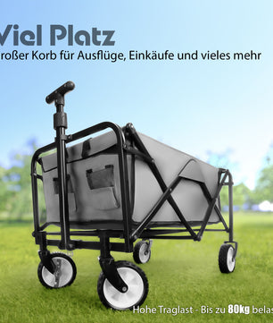 Bollerwagen faltbar belastbar bis 80kg – Bollerwagen platzsparend zusammenklappbar 2