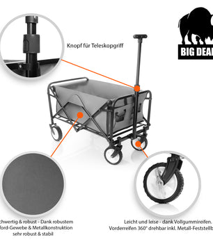 Bollerwagen faltbar belastbar bis 80kg – Bollerwagen platzsparend zusammenklappbar 5