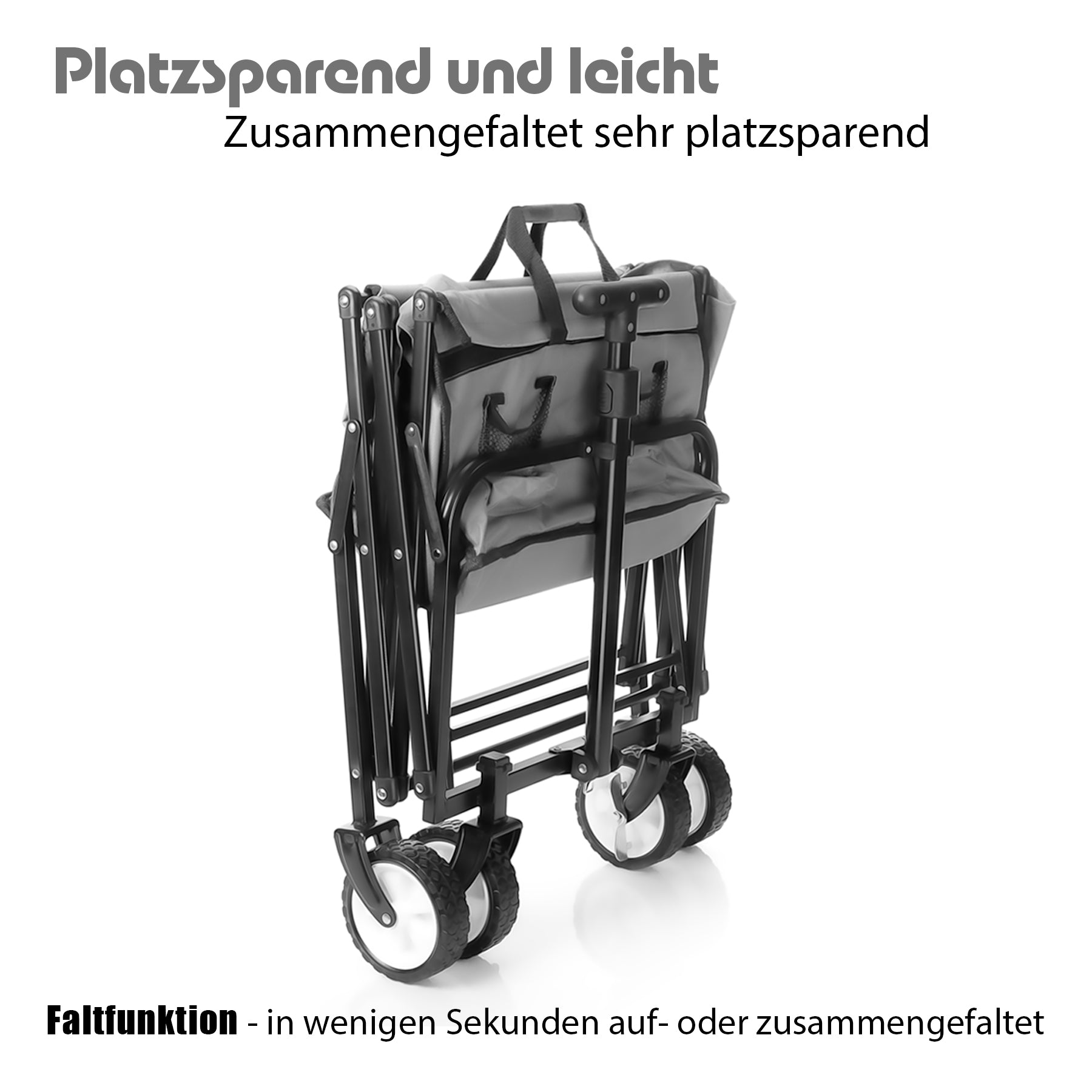 Bollerwagen faltbar belastbar bis 80kg – Bollerwagen platzsparend zusammenklappbar 6