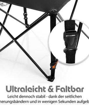 BigDean Campingtisch faltbar mit 2 Getränkehaltern Schwarz belastbar bis 30 kg 6