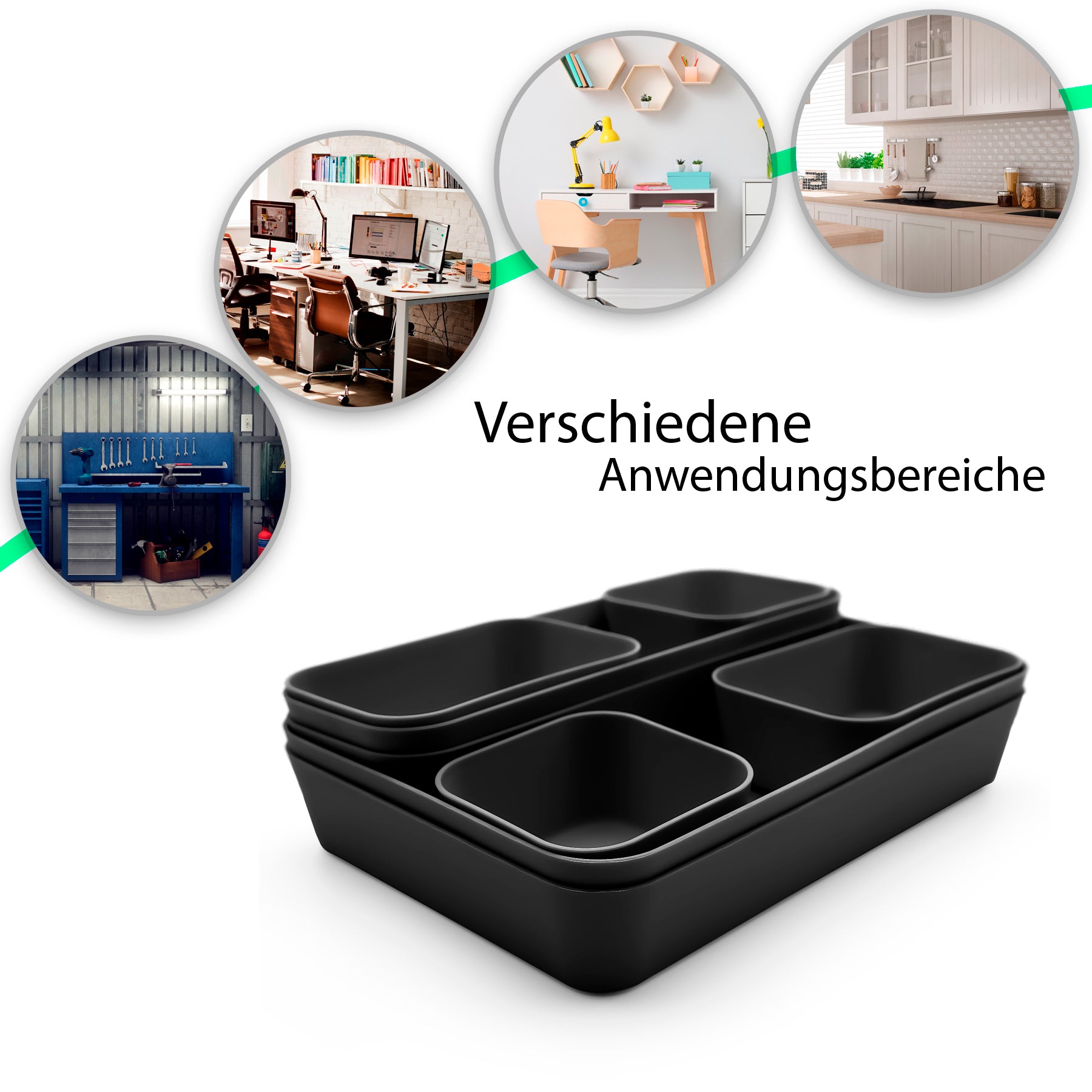 BigDean Schubladen Organizer mit 8 Fächern in Schwarz – individueller Organizer für Büro 6