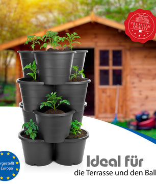 BigDean 4er Set Pflanzturm ideal für Erdbeeren, Kartoffeln & Kräuter – Kartoffelturm stapelbar 2