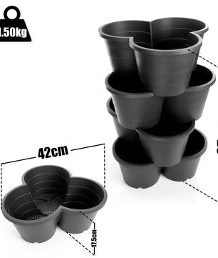 BigDean 4er Set Pflanzturm ideal für Erdbeeren, Kartoffeln & Kräuter – Kartoffelturm stapelbar 3