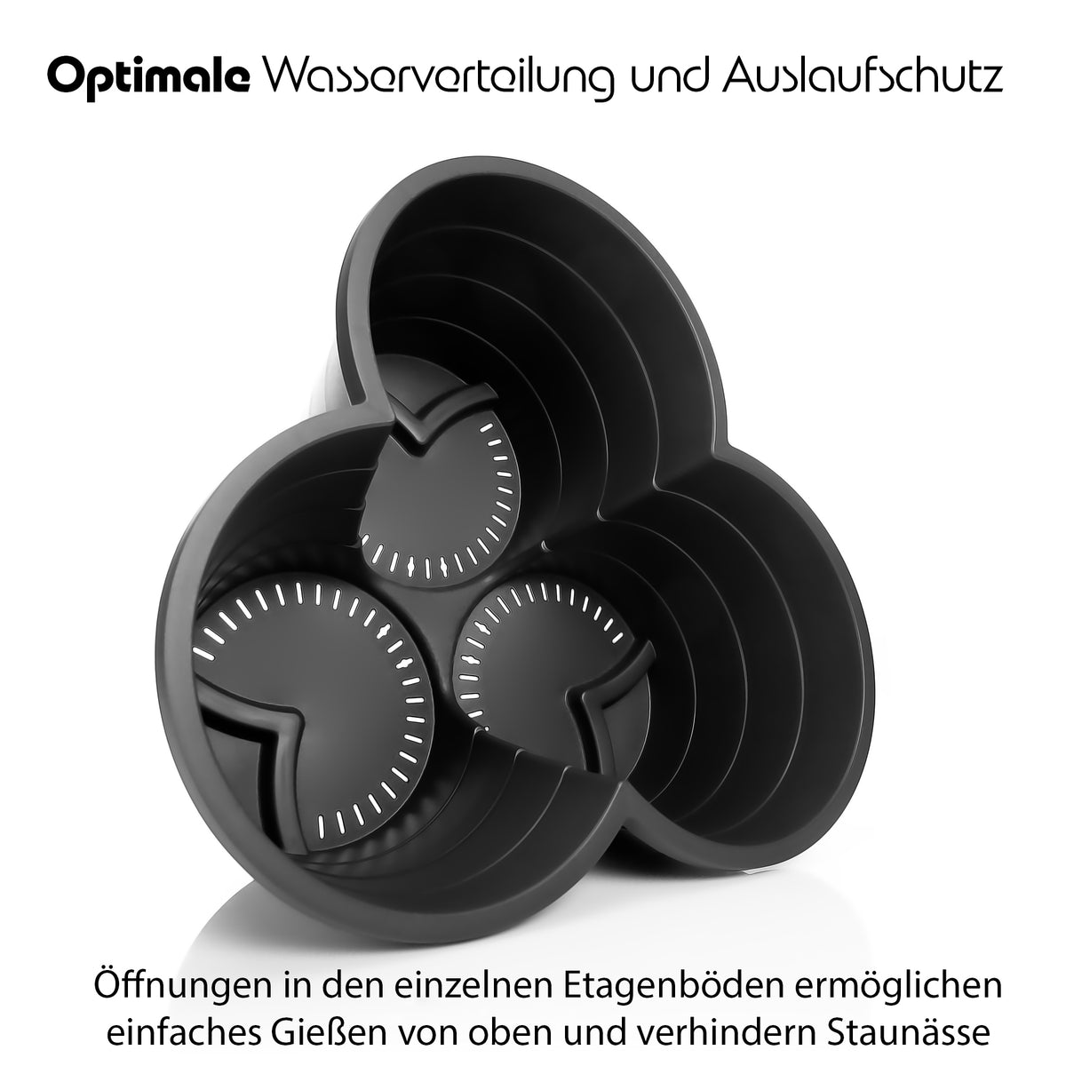 BigDean 4er Set Pflanzturm ideal für Erdbeeren, Kartoffeln & Kräuter – Kartoffelturm stapelbar in Anthrazit – Erdbeerturm aus wetterfestem Kunststoff & Made in Europe image 6