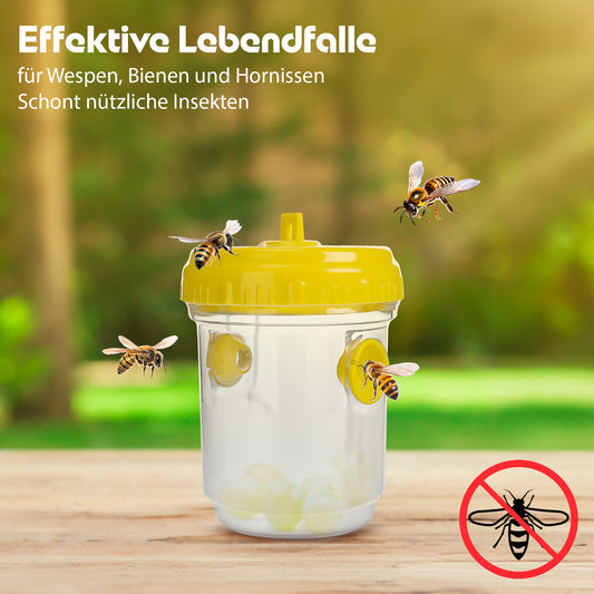 BigDean 3 Stück Wespenfalle outdoor in Gelb ø9x13cm – Aufhängen perfekt für Bienen 2