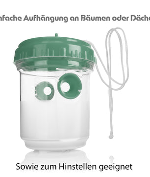 3 Stück Wespenfalle outdoor in Grün ø9x13cm –Aufhängen perfekt für Bienen 4