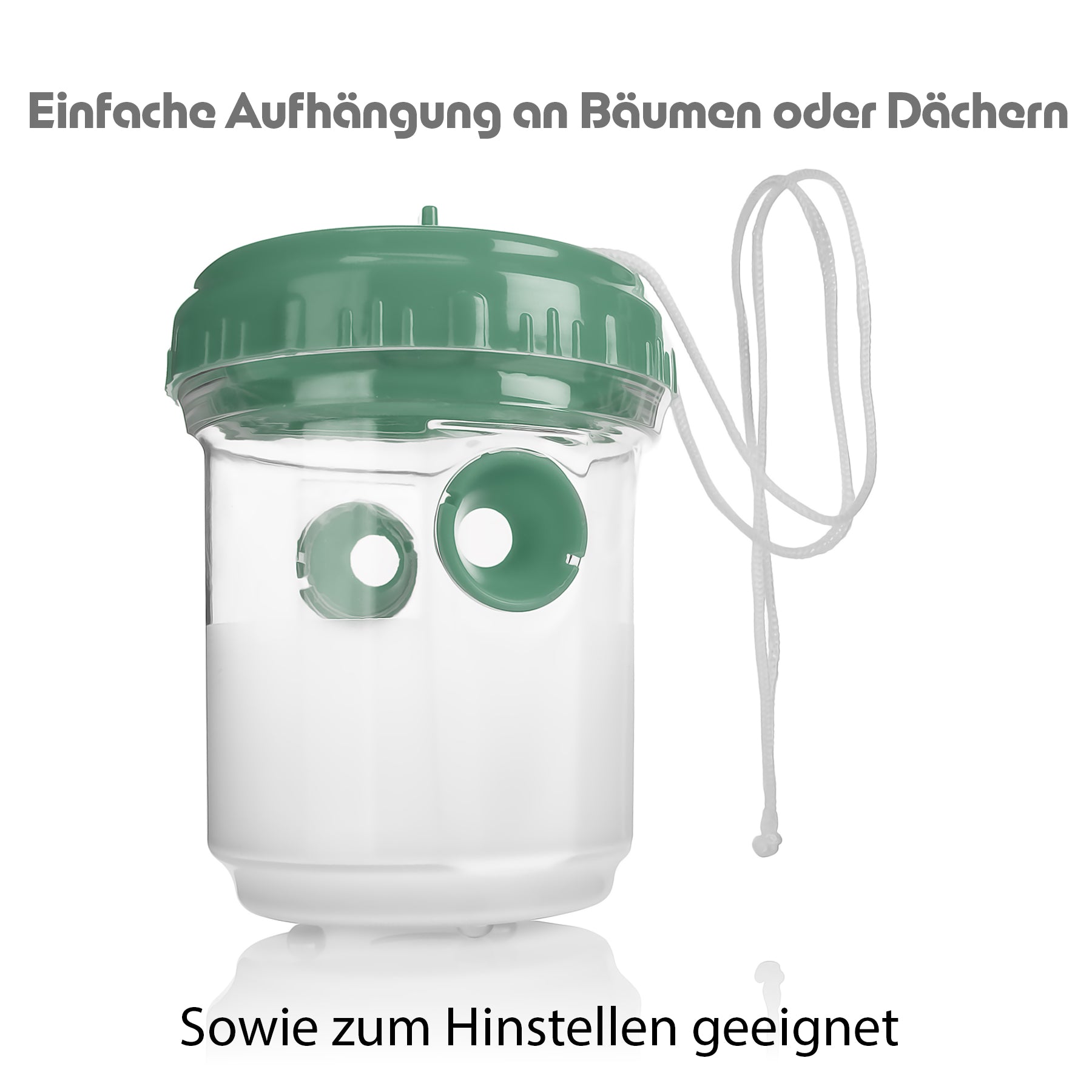 3 Stück Wespenfalle outdoor in Grün ø9x13cm –Aufhängen perfekt für Bienen 4