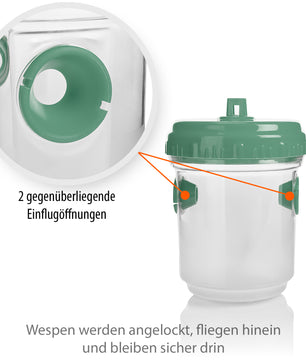 3 Stück Wespenfalle outdoor in Grün ø9x13cm –Aufhängen perfekt für Bienen 6