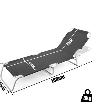 Sonnenliege klappbar 150 kg belastbar mit 4-fach verstellbarer Rückenlehne 3