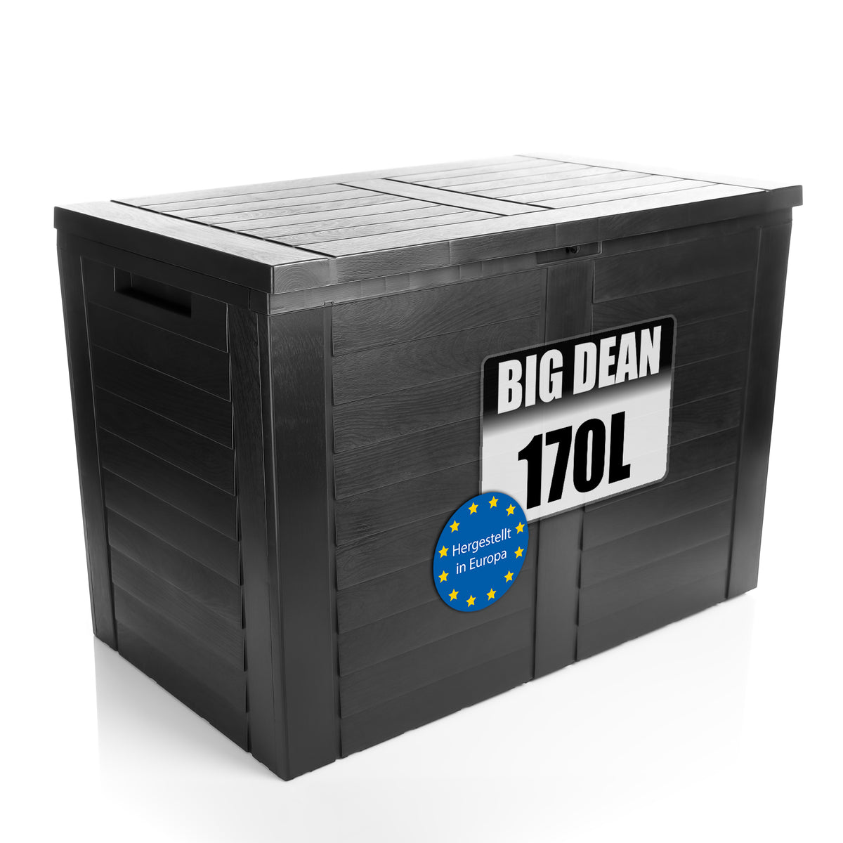 BigDean Aufbewahrungsbox Garten 170L mit Stecksystem aus Kunststoff – Auflagenbox wasserdicht für outdoor geeignet – Kissenbox im kompakten Design & Made in Europe image 1