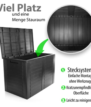 BigDean Aufbewahrungsbox Garten 170L mit Stecksystem faltbar aus Kunststoff 6