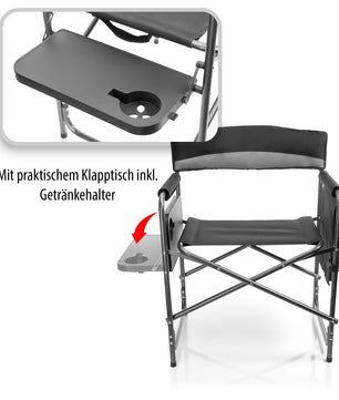 Campingstuhl belastbar bis 150kg mit Klapptisch – Klappstuhl mit Getränkehalter 6
