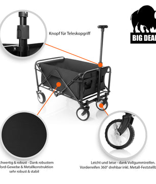 Bollerwagen faltbar belastbar bis 80kg – Bollerwagen platzsparend zusammenklappbar 5