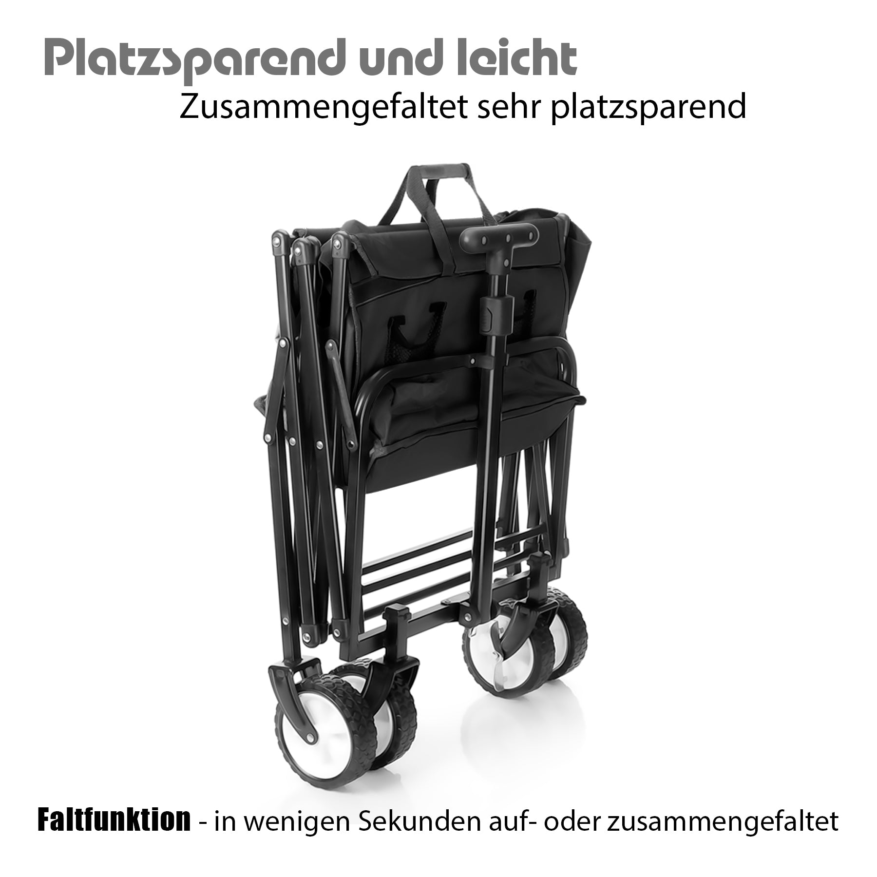 Bollerwagen faltbar belastbar bis 80kg – Bollerwagen platzsparend zusammenklappbar 6