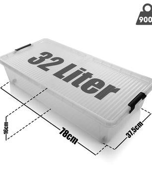 BigDean 2 Stück Unterbett Aufbewahrungsbox 32 L luftdicht & mit Rollen 3