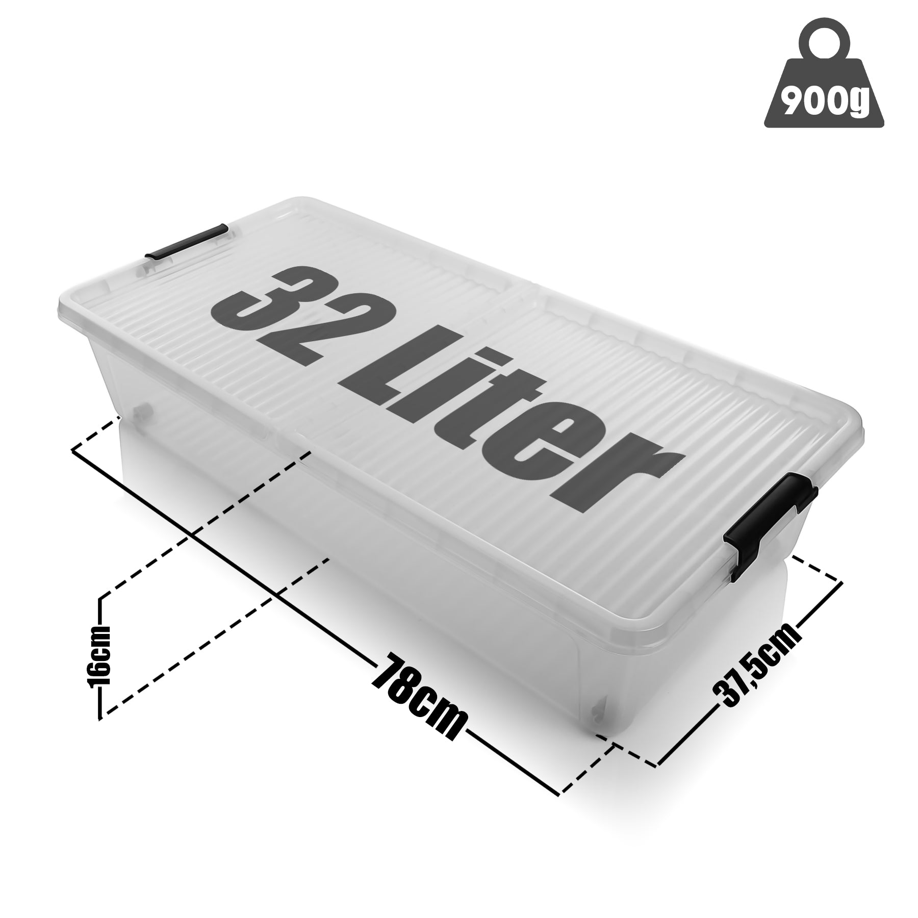 BigDean 2 Stück Unterbett Aufbewahrungsbox 32 L luftdicht & mit Rollen 3