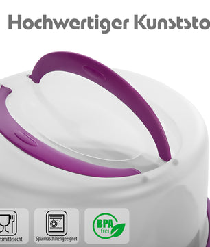 2 Stück Kuchen Transportbox Rund in Brombeerfarbe – Tortenglocke 2