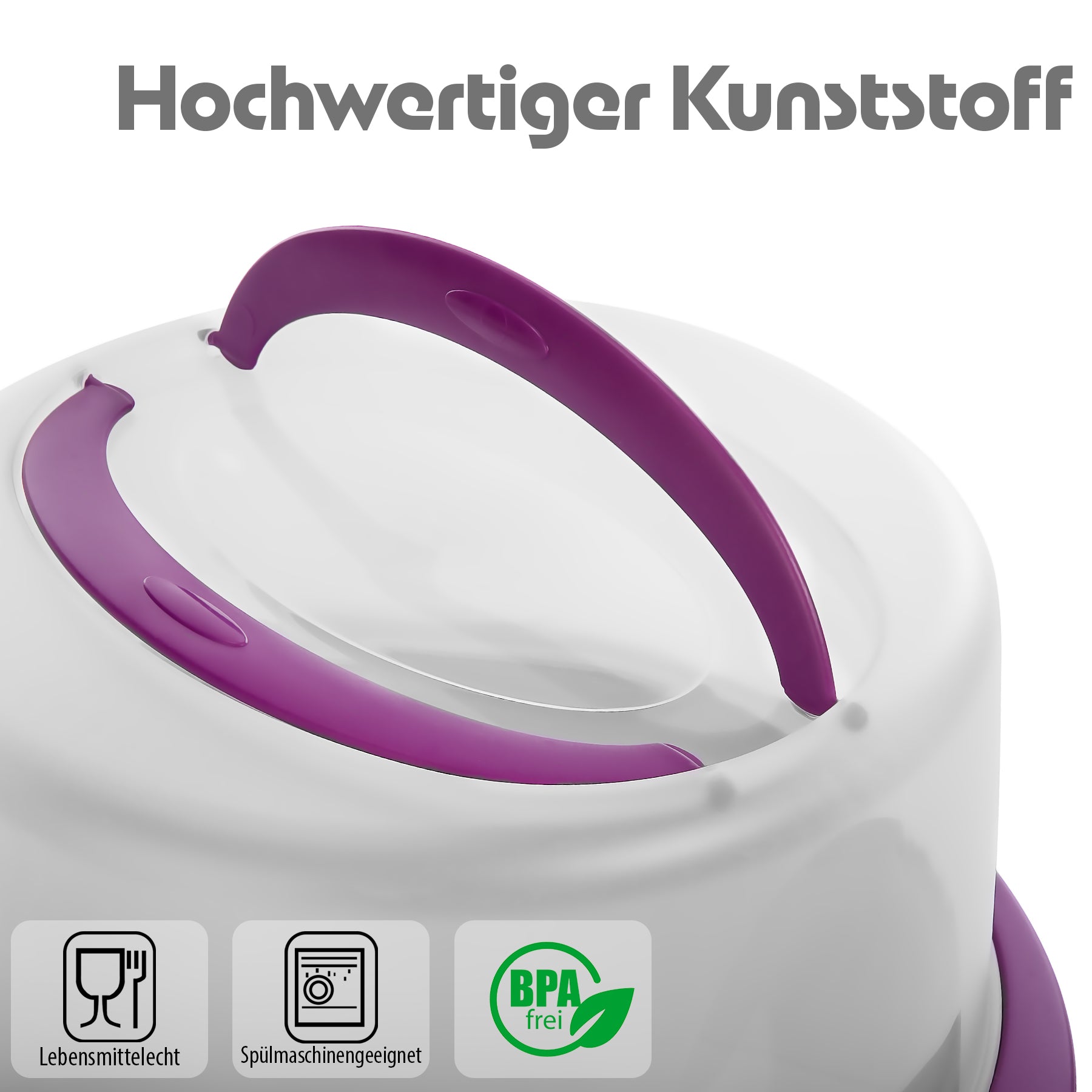 2 Stück Kuchen Transportbox Rund in Brombeerfarbe – Tortenglocke 2