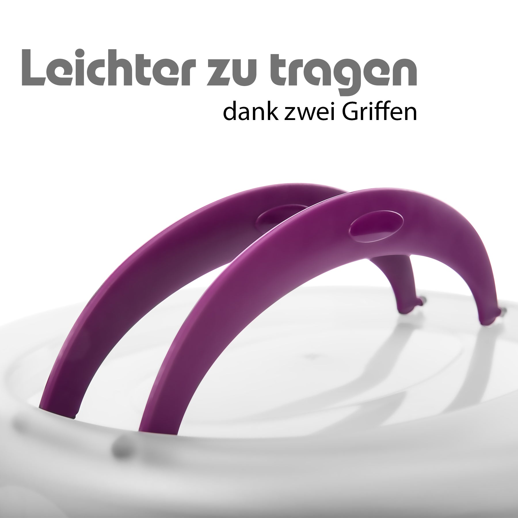 Kuchen Transportbox Rund in Brombeerfarbe – Tortenglocke mit zwei Tragegriffen 5