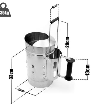 BigDean Premium Anzündkamin mit 2 Griffen ideal für schnelles anzünden von Holzkohle – Grill Zubehör 3