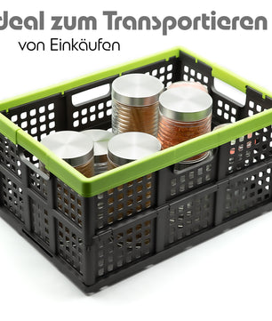 Klappbox faltbar & extrem stabil aus robustem Kunststoff in Anthrazit – Klappkorb 2
