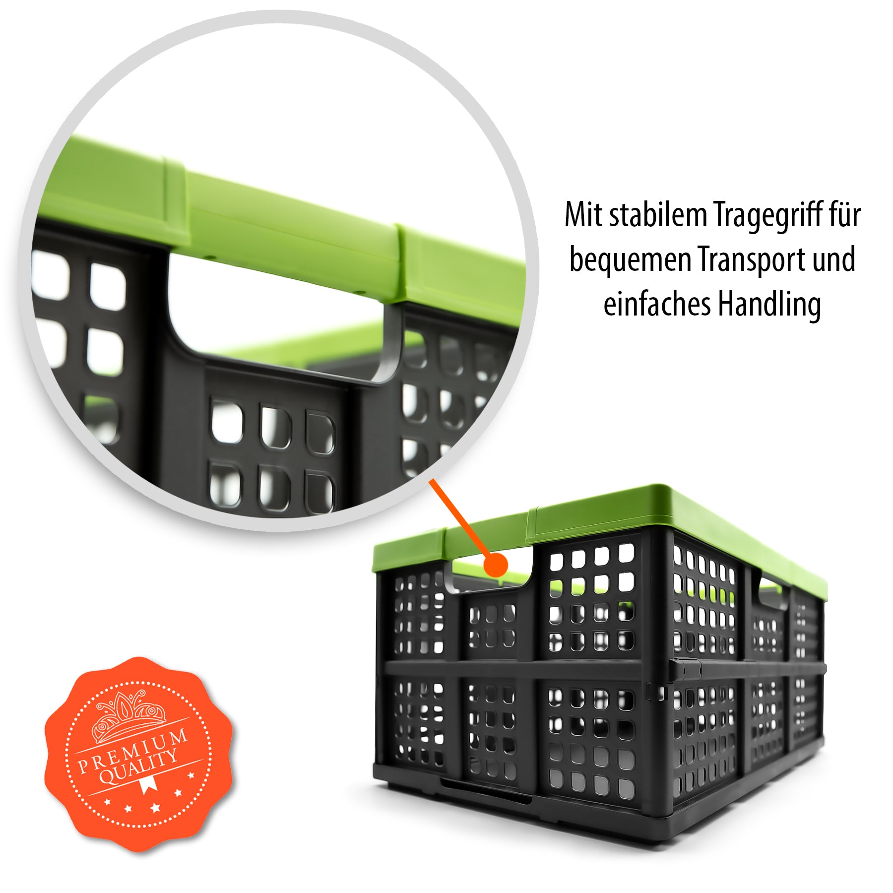 Klappbox faltbar & extrem stabil aus robustem Kunststoff in Anthrazit – Klappkorb 4