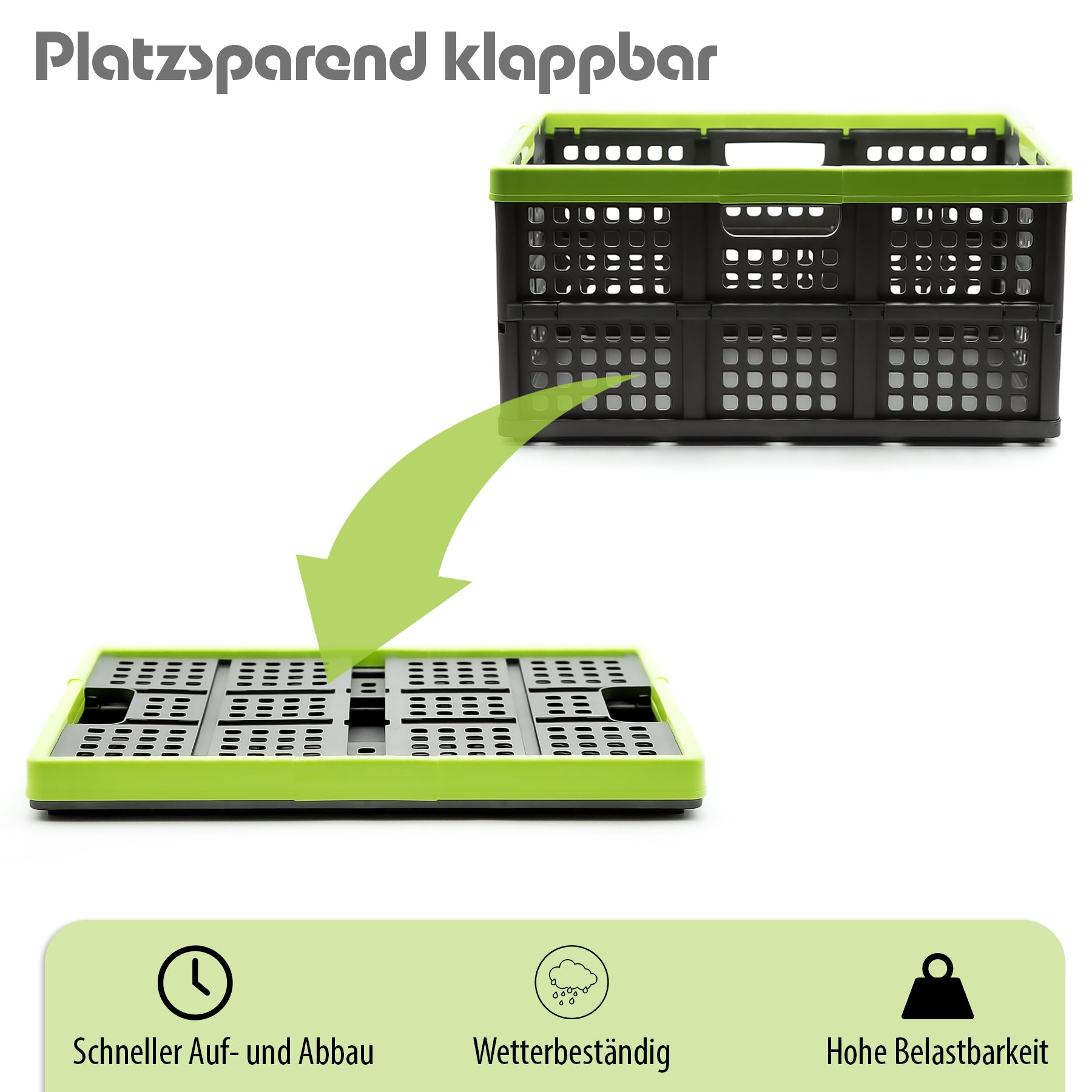 Klappbox faltbar & extrem stabil aus robustem Kunststoff in Anthrazit – Klappkorb 5