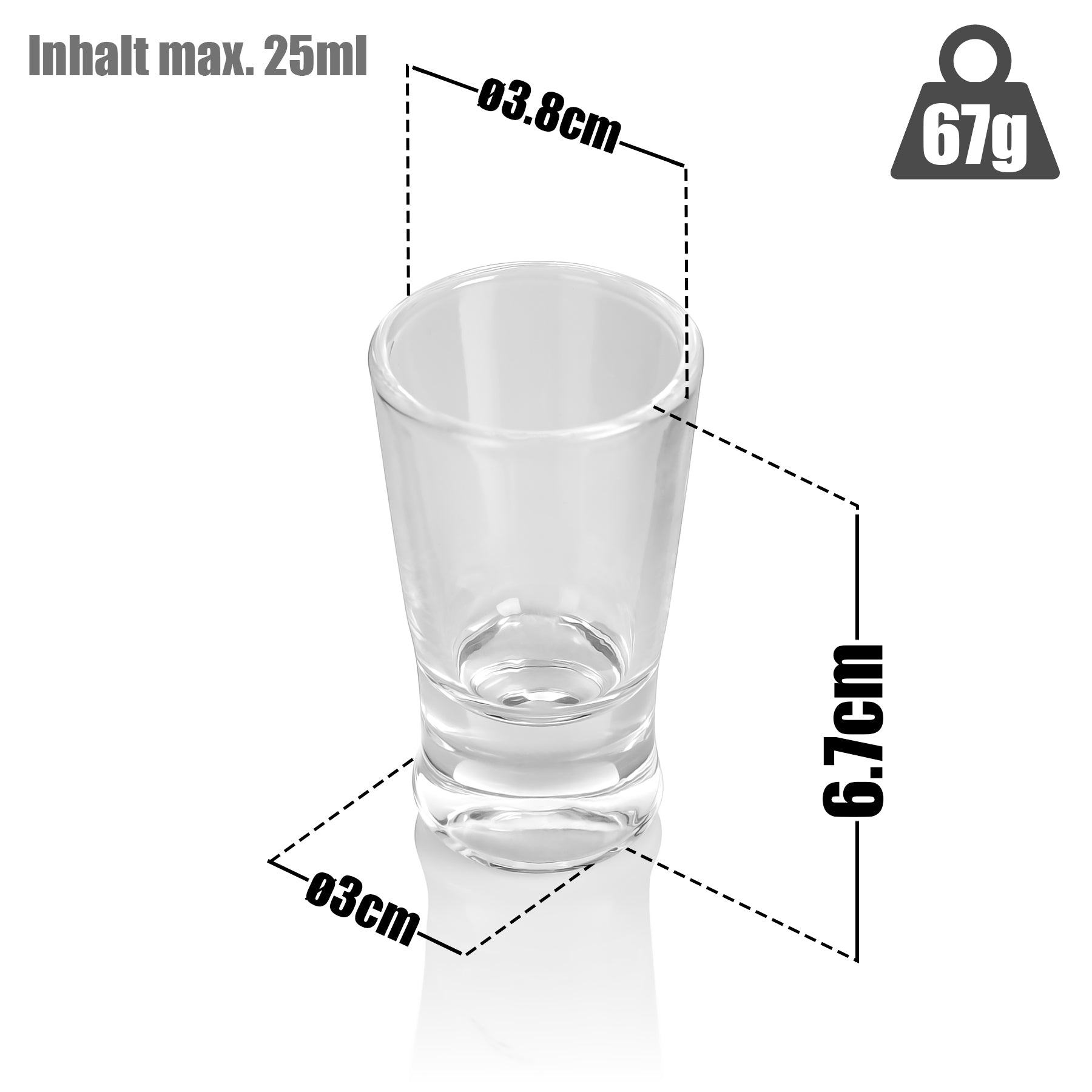 6 Stück Schnapsgläser 2cl in Geschenkbox – hochwertige Shotgläser lebensmittelecht 3