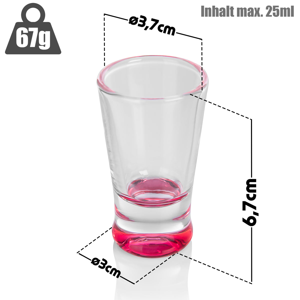 BigDean 6 Stück farbige Schnapsgläser 2cl in Geschenkbox – robuste Shotgläser spülmaschinenfest - in Gastro Qualität image 3